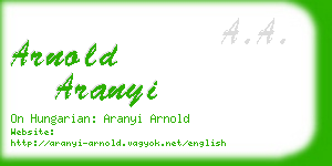 arnold aranyi business card